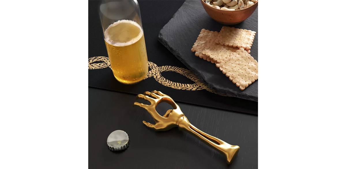 Halloween Stainless Steel Skeleton Hand Bottle Opener Gold