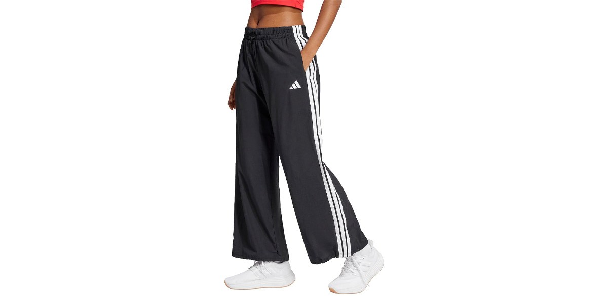 adidas Women's Essentials 3-Stripes Woven Parachute Pants