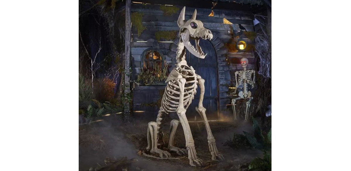 5 ft. Grave & Bones Skelly's Sitting Dog
