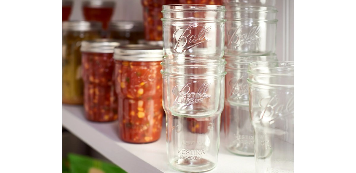 Ball Nesting Mason Jar Set with Lids & Bands for Canning or Drinkware