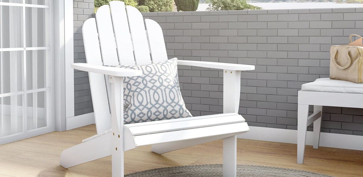 Beachcrest Home White Langport Solid Wood Adirondack Chair