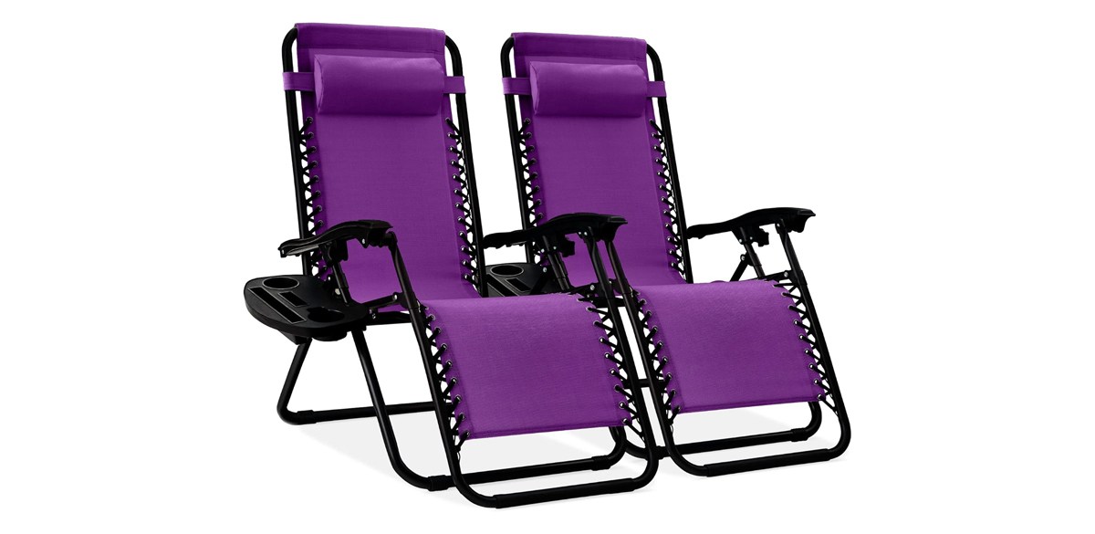 Best Choice Products Set of 2 Adjustable Steel Mesh Zero Gravity Lounge Chair Recliners