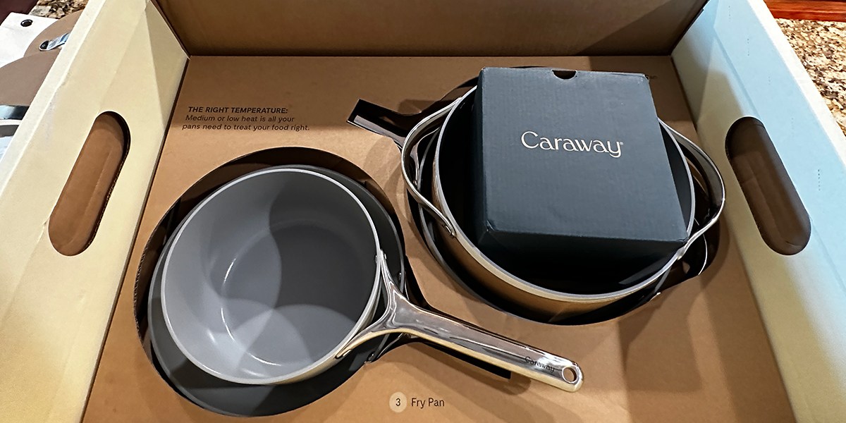 Caraway Cookware Set in product box