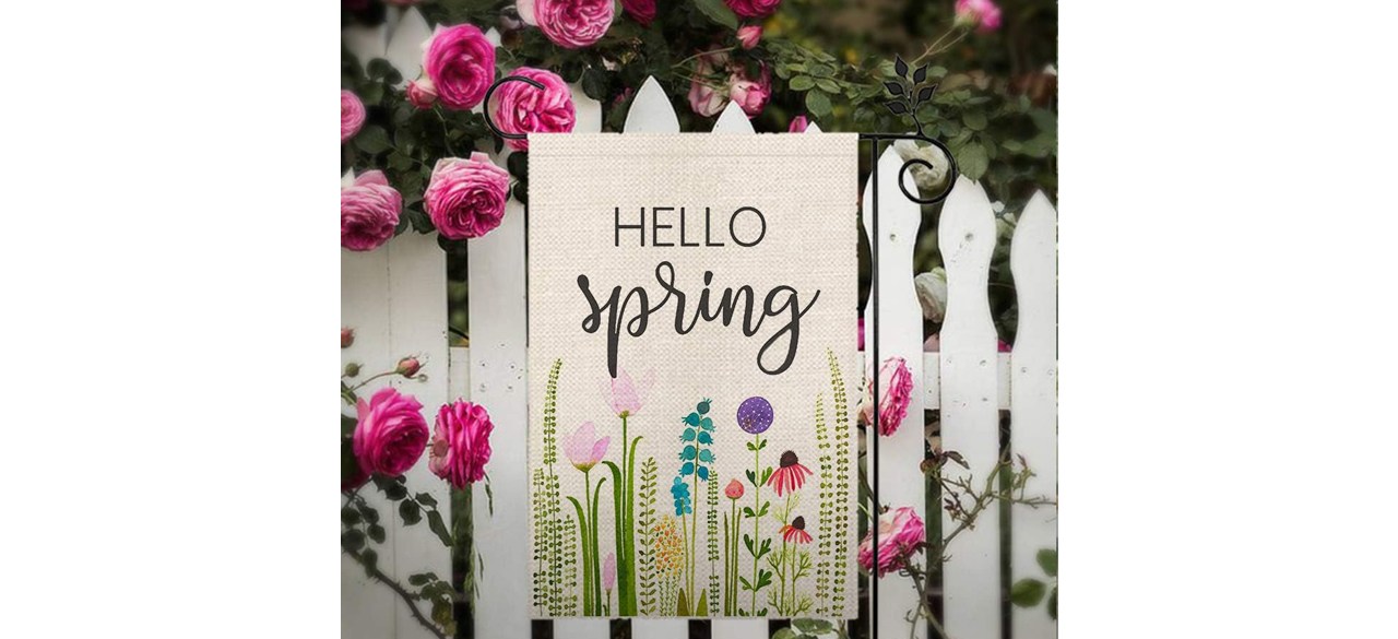 Crowned Beauty Hello Spring Floral Garden Flag