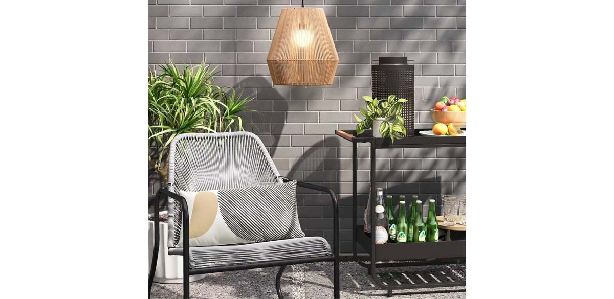 Fisher Stack & Wicker Outdoor Patio Chair, Rocking Chair Gray