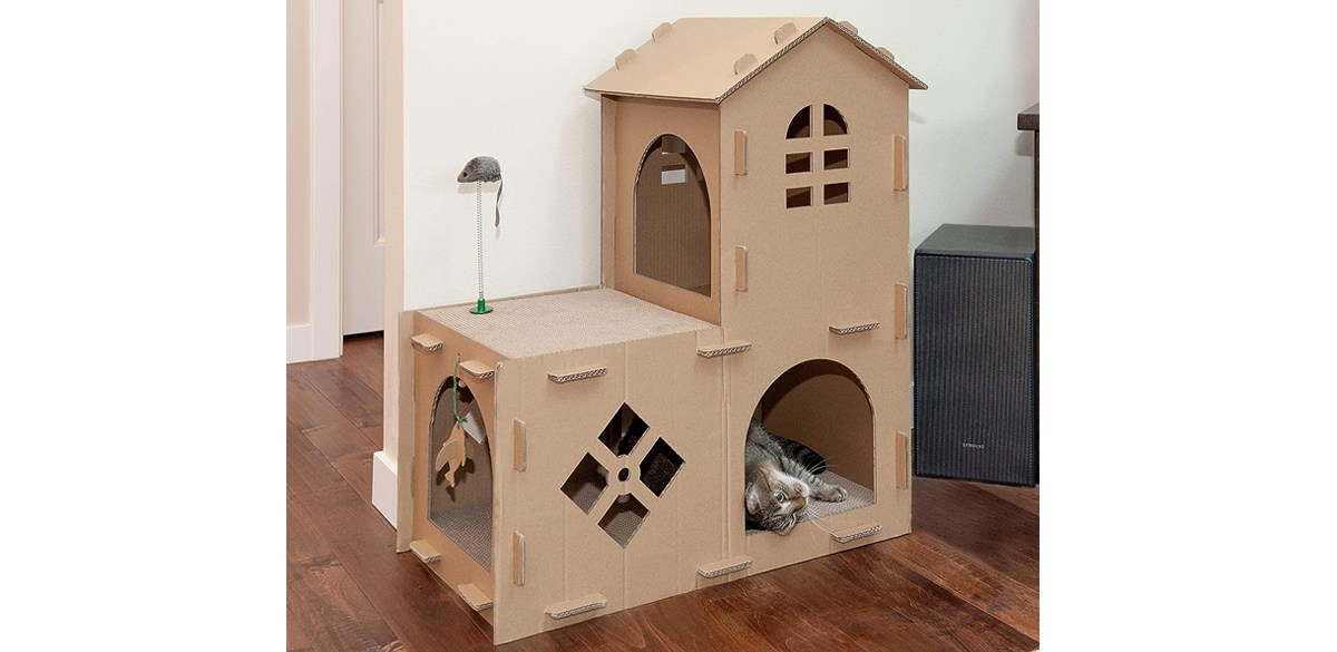 Furhaven Multi-Level Cardboard Cat House w-Catnip