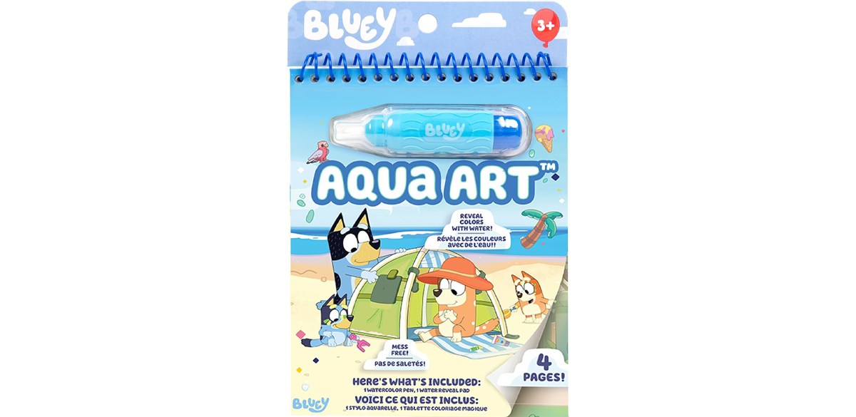 Horizon Group USA Bluey Aqua Art - Reusable Water Reveal Activity Pages With Water Pen