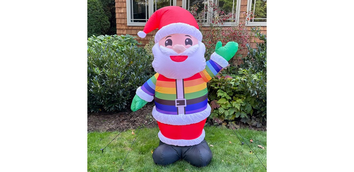 Inclusive Christmas Pride Santa Inflatable