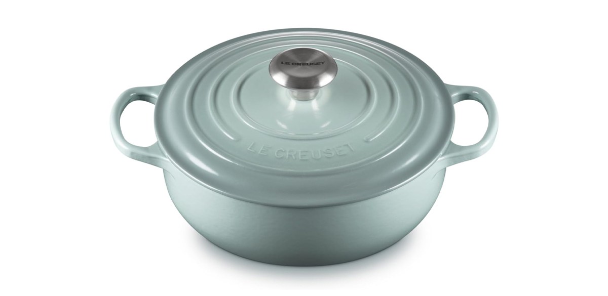 Le Creuset Enameled Cast Iron Signature Round Sauteuse, 3.5qt. in Sea Salt