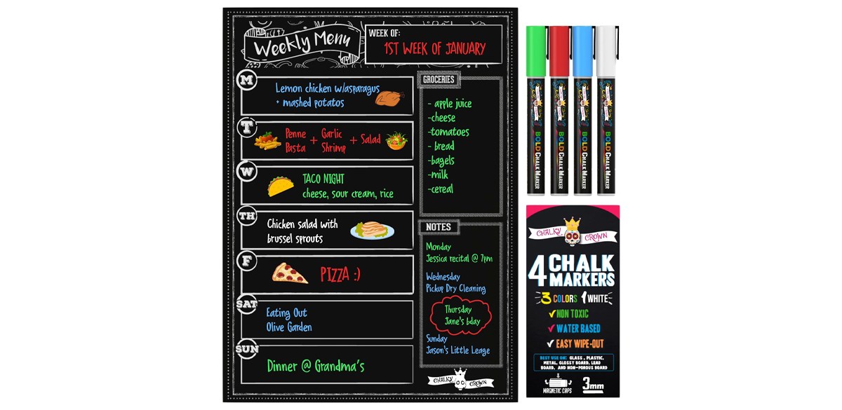 Magnetic Dry Erase Menu Board