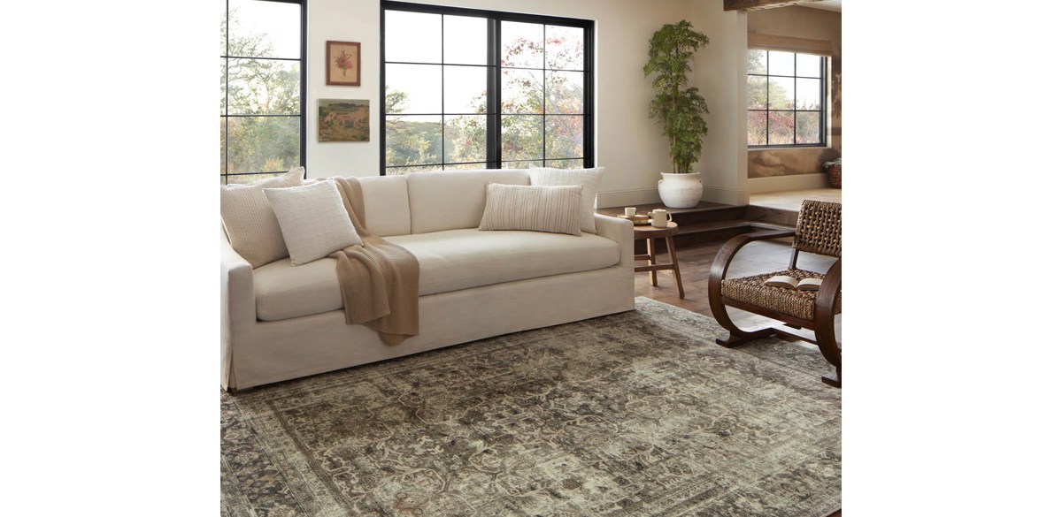 Magnolia Home By Joanna Gaines X Loloi Sinclair Machine Washable Pebble -Taupe Area Rug