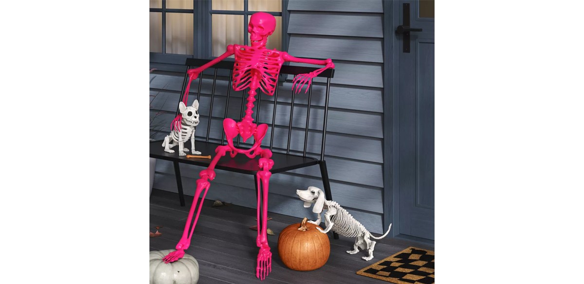 Posable Skeleton Halloween Decorative Prop Pink - Hyde & EEK! Boutique