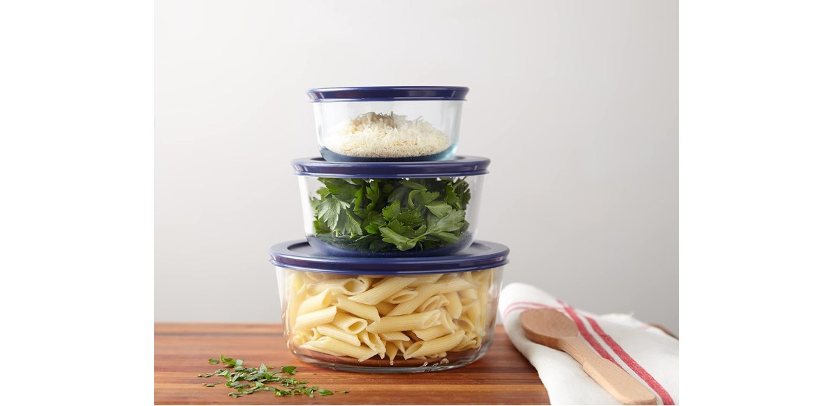 Pyrex Simply Store 6-Pc Glass Food Storage Set with BPA-Free Lids 