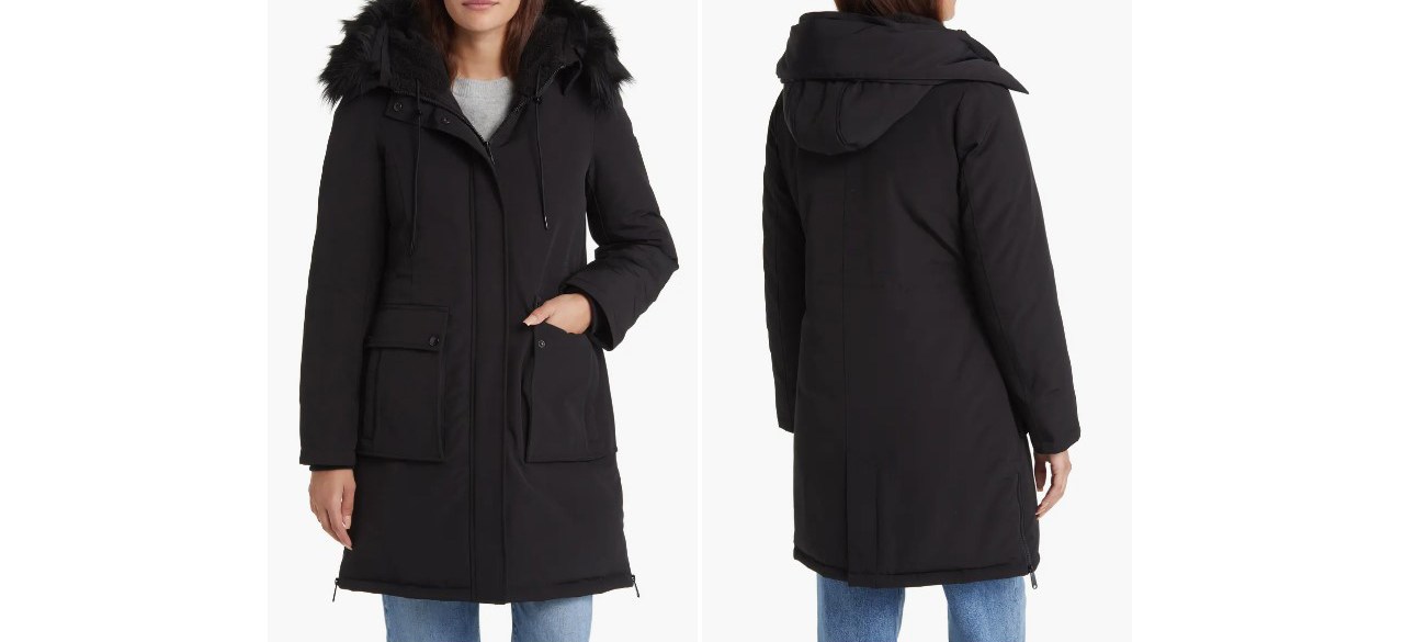 Sam Edelman Faux Fur Trim Parka