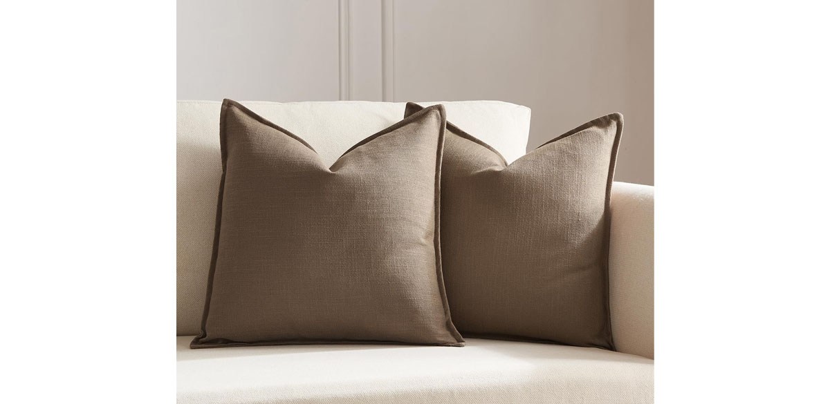 Set of 2 Iced Mocha Brown Pillow Covers