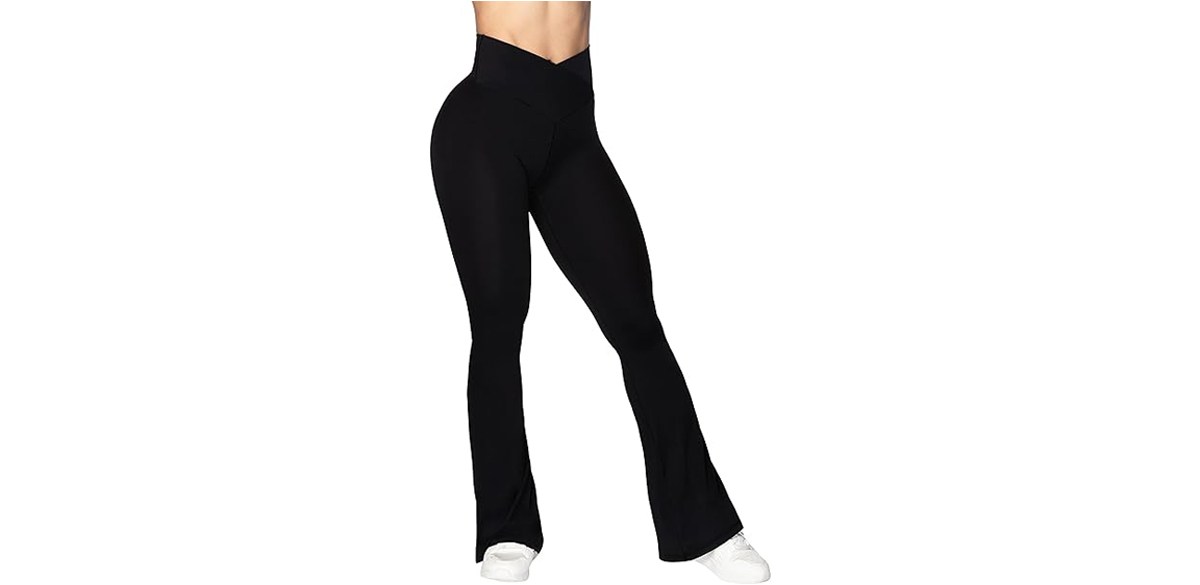 2-Sunzel Flare Leggings, Crossover Yoga Pants for Women with Tummy Control