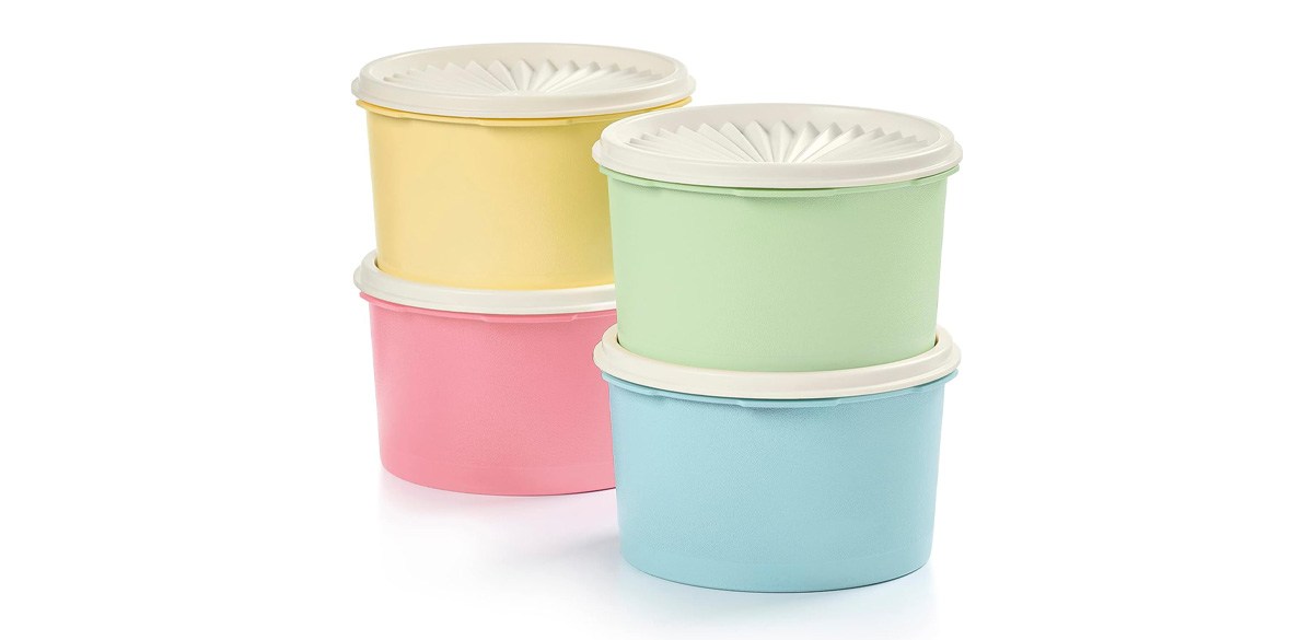 Tupperware Heritage Collection 8-Piece Food Storage Canister Set in Vintage Colors