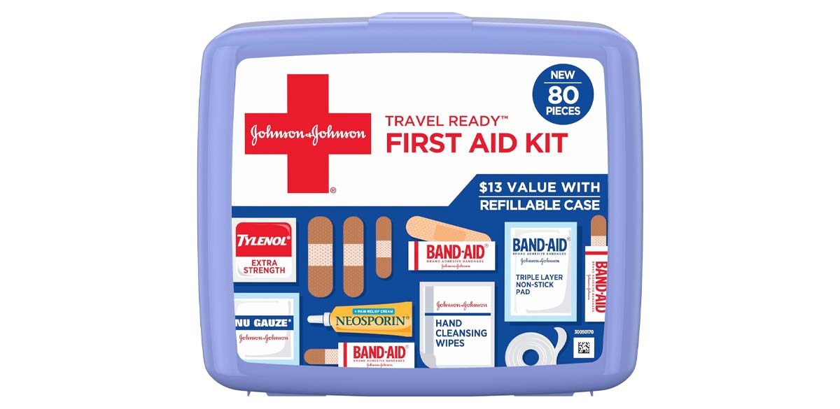 BAND-AID Travel-Ready Portable Emergency First Aid Kit