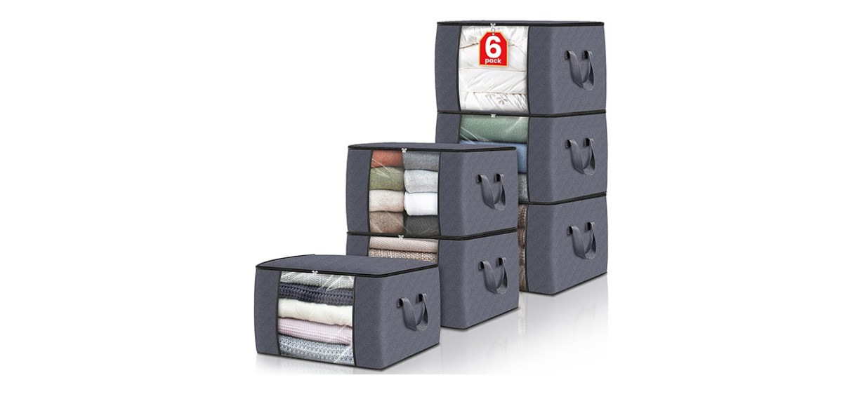 Fab totes 6-Pack Storage Bags in gray