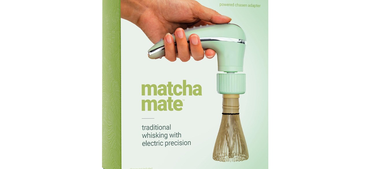 Matcha Mate Electric Powered Bamboo Whisk on white background