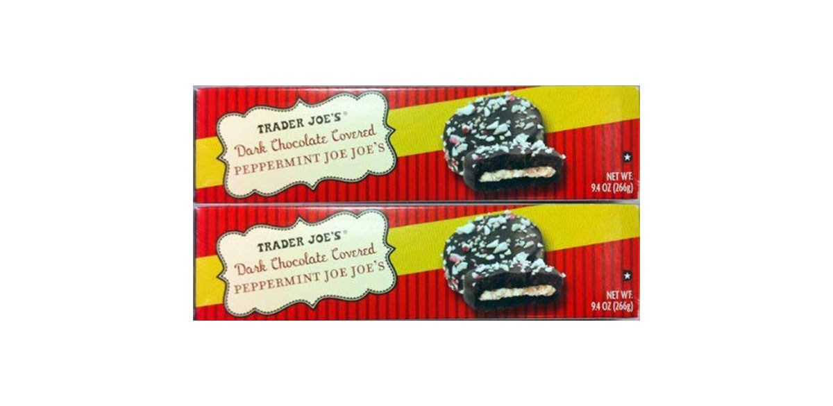 2 Pack Trader Joe's Dark Chocolate Covered Peppermint Joe Joe's Cookies