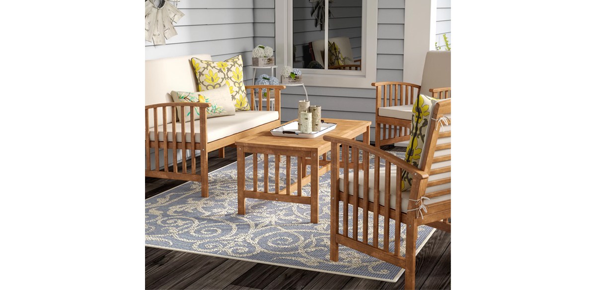 Beachcrest Home Delosreyes 4 - Person Outdoor Seating Group