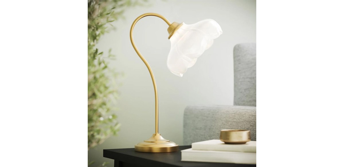 Beautiful Glass Petal Shade Table Lamp