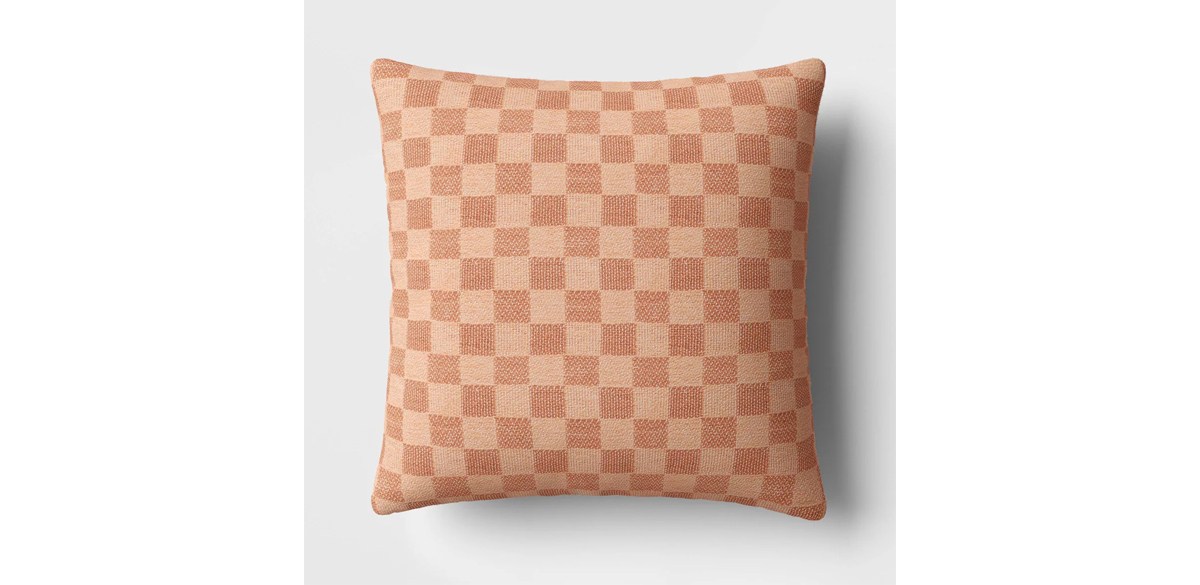 Checkerboard Woven Cotton Square Throw Pillow - Room Essentials