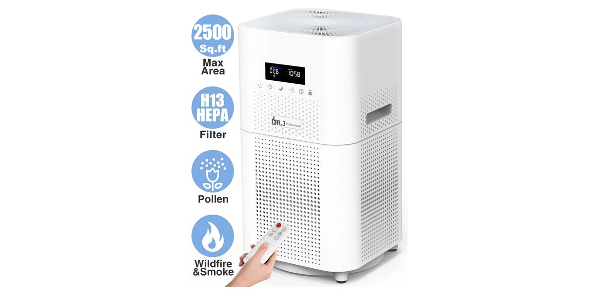 DR. J Professional HEPA Air Purifier for Large Rooms up to 2500 Sq.ft