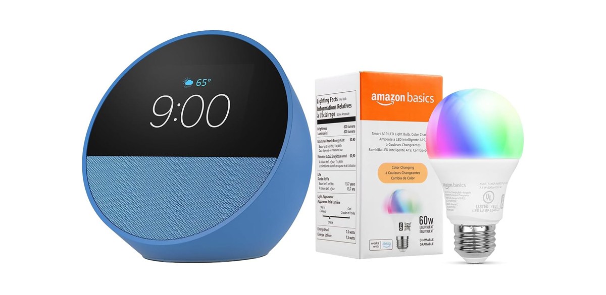 Echo Spot with Smart Color Bulb