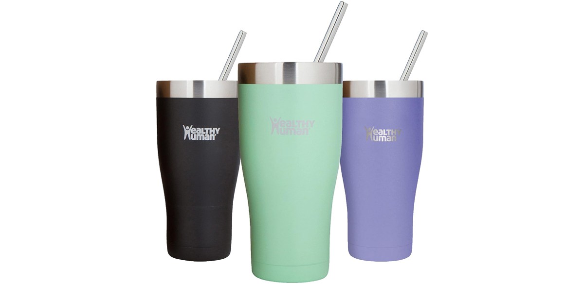 Healthy Human Stainless Steel Tumbler with Straw & Lid