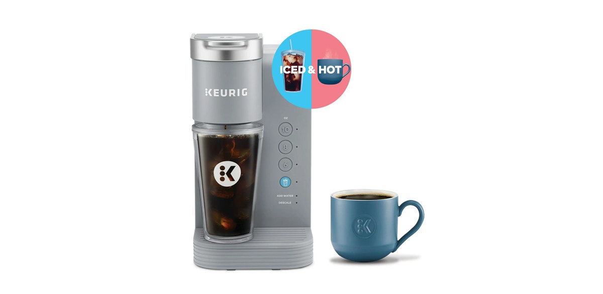 Keurig K-Iced Essentials Gray Iced and Hot Single-Serve K-Cup Pod Coffee Maker