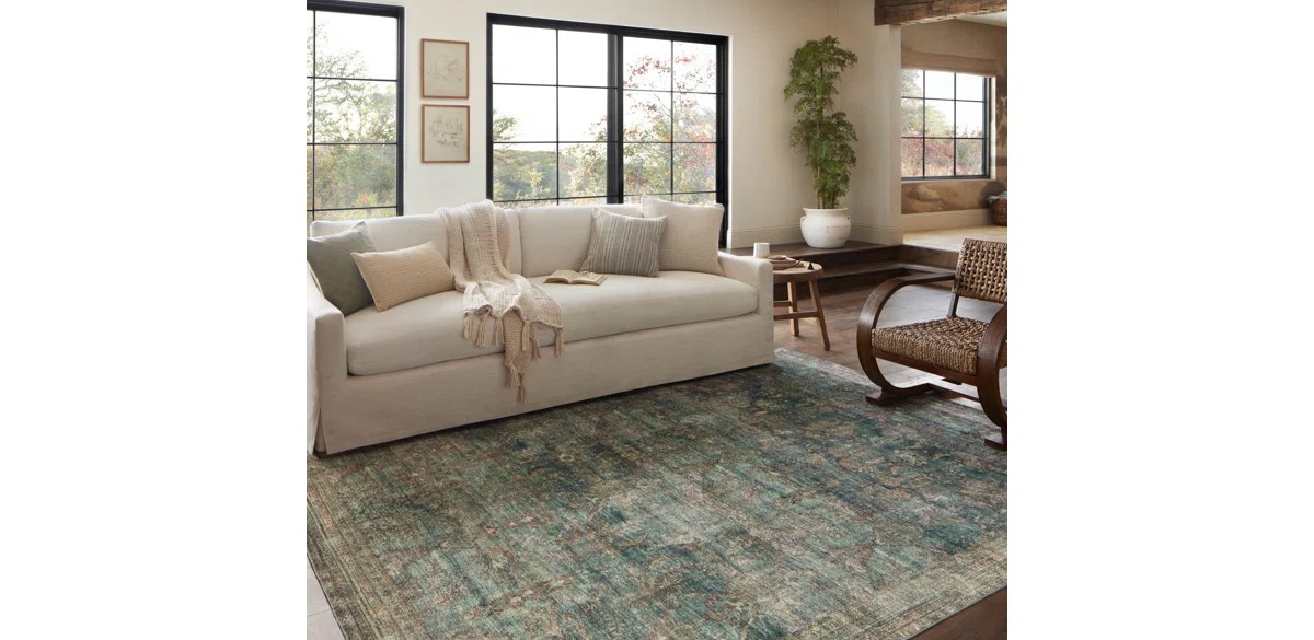 Magnolia Home By Joanna Gaines X Loloi Banks Machine Washable Ocean - Spice Area Rug