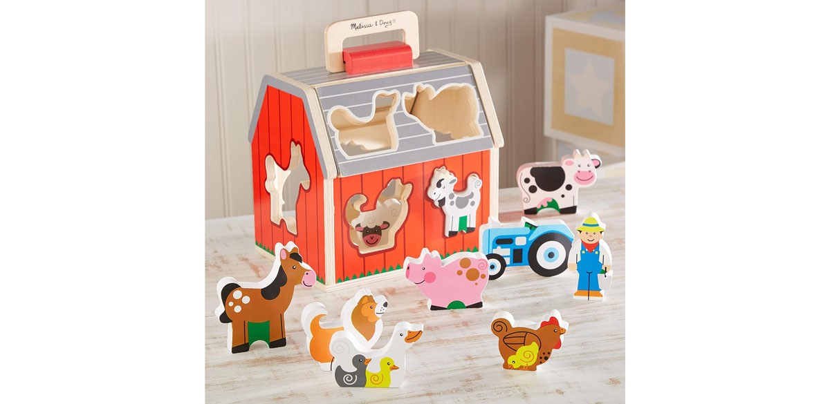 Melissa & Doug Wooden Take-Along Barn Toy