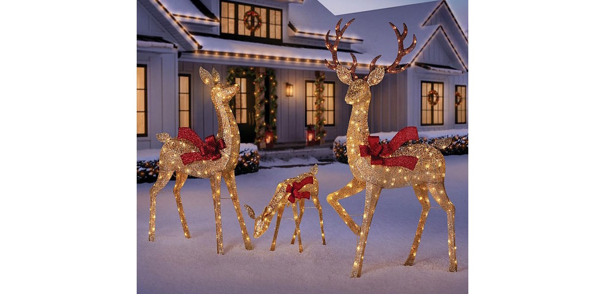 Member's Mark 3-Piece Pre-Lit Animated Deer Family