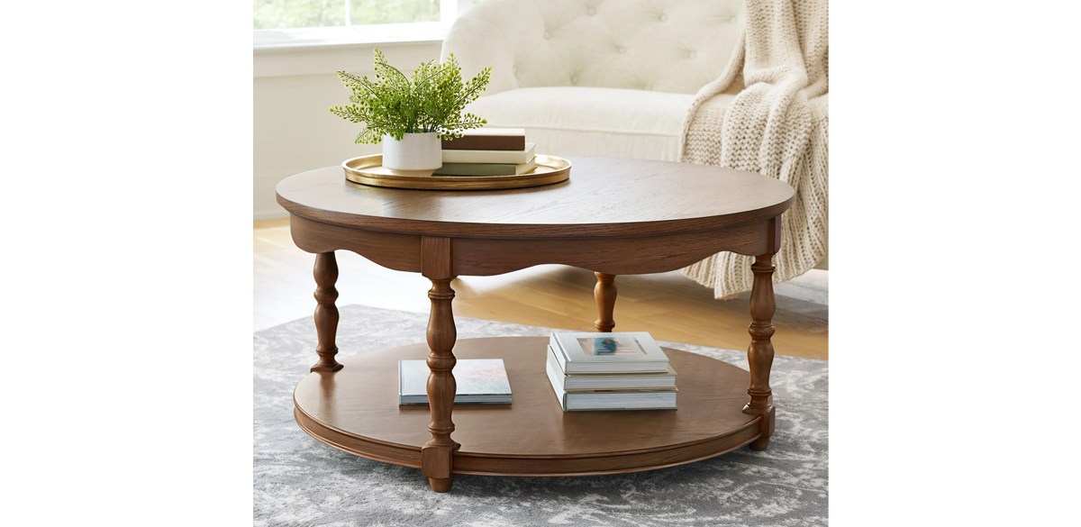 Pioneer Woman Helen Round Coffee Table, Heirloom Brown