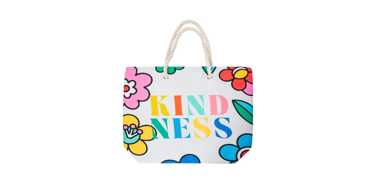 Rope Handle Printed Tote Bag 20.5in X 15in in Kindness