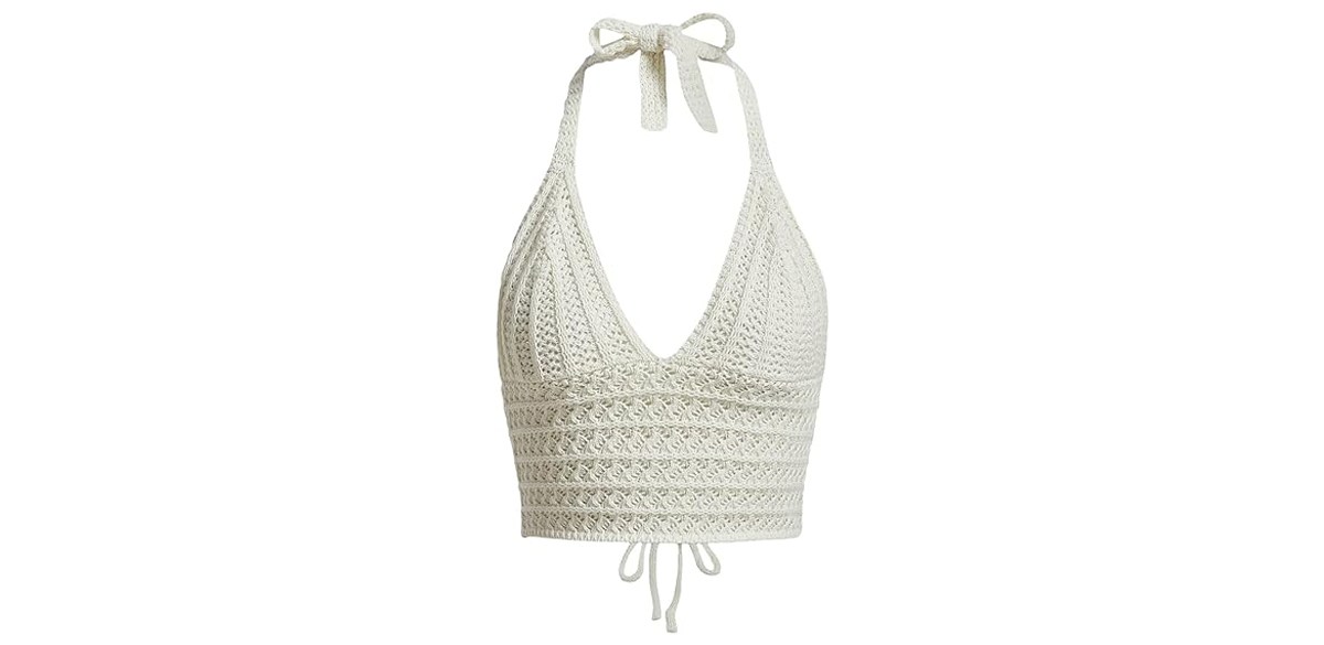 SOLY HUX Womens Crochet Halter Crop Top