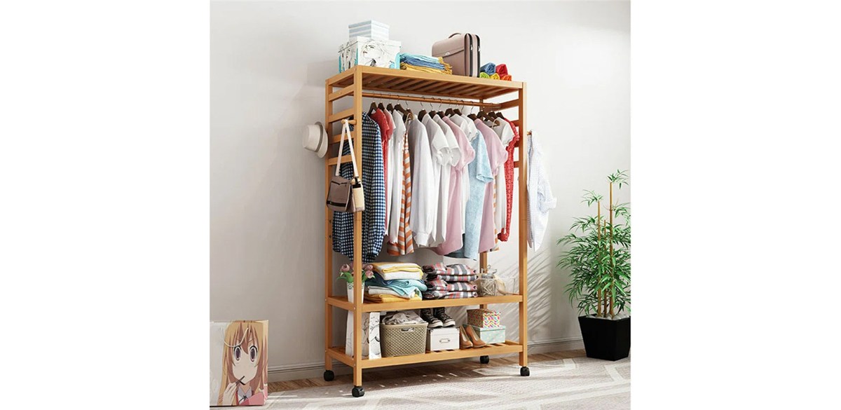 The Twillery Co Liev Rolling Clothes Rack