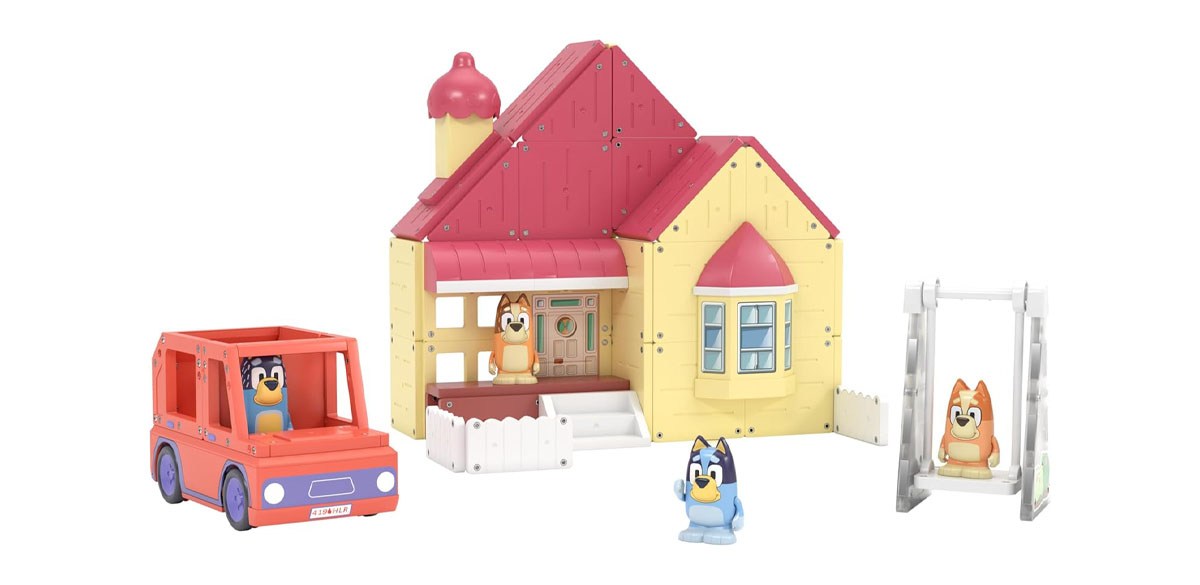 Tile Town Bluey Heeler Home & 4WD Vehicle Magnetic Tiles Construction Building Playset