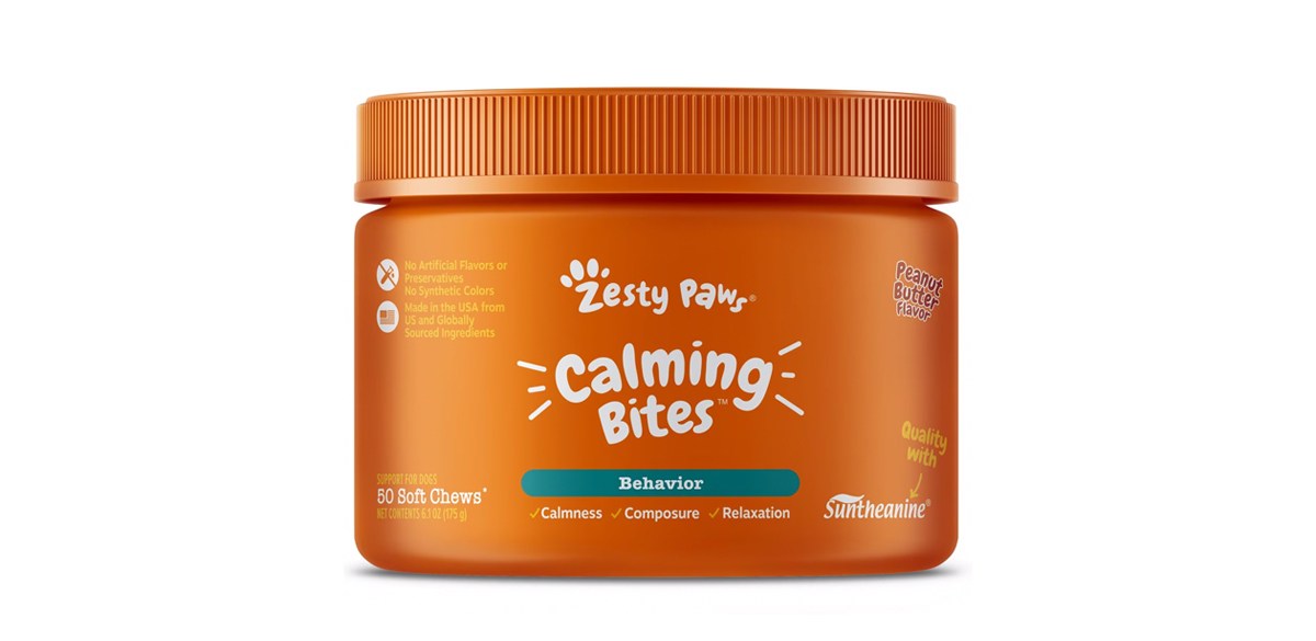 Zesty Paws Hemp Calming Bites Peanut Butter Flavored Soft Chews