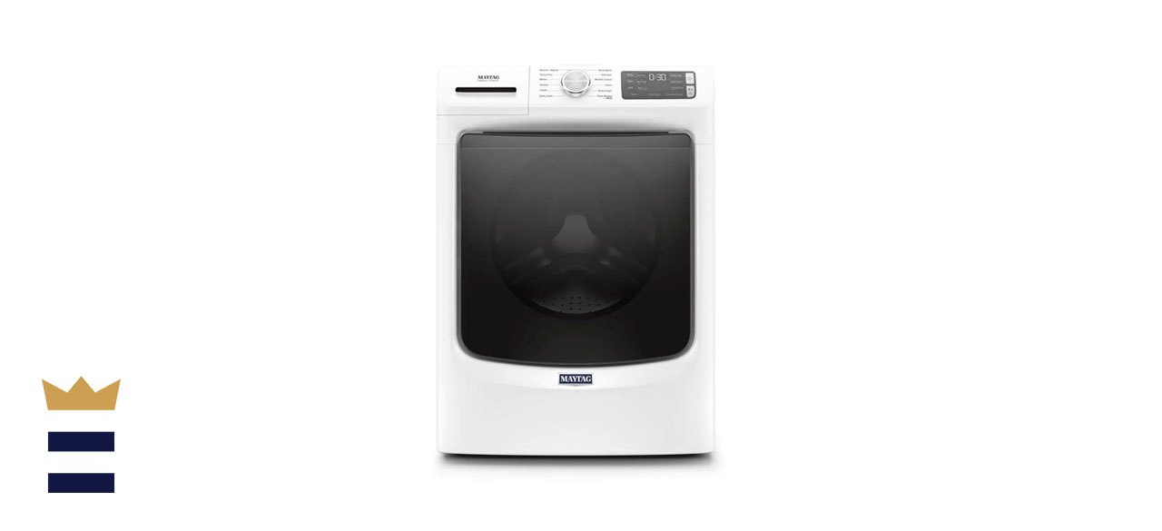 Maytag 4.8 Cubic Foot Stackable White Front Load Washing Machine with Steam and 16-Hour Fresh Hold Option