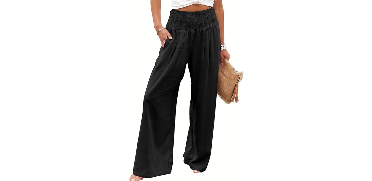 ANRABESS Women Linen Palazzo Pants