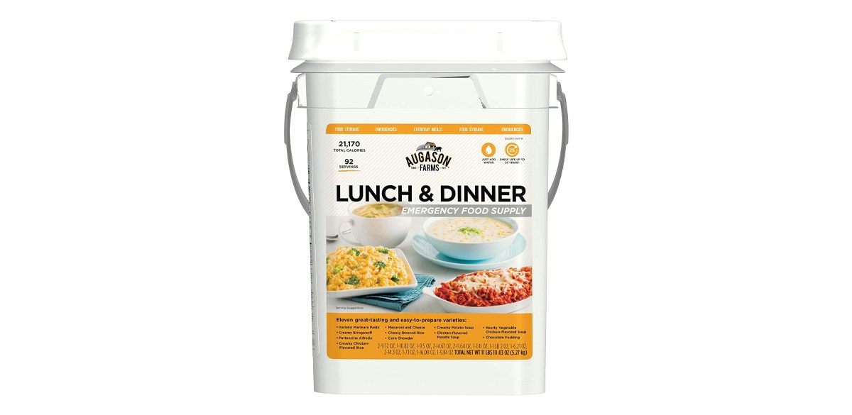  Augason Farms Lunch and Dinner Variety Pail Emergency Food Supply 4-Gallon Pail