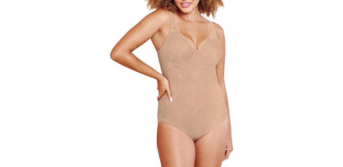 Bali Women's Firm-Control Ultra-Light Body Shaper with Lace Built-In Underwire Bra