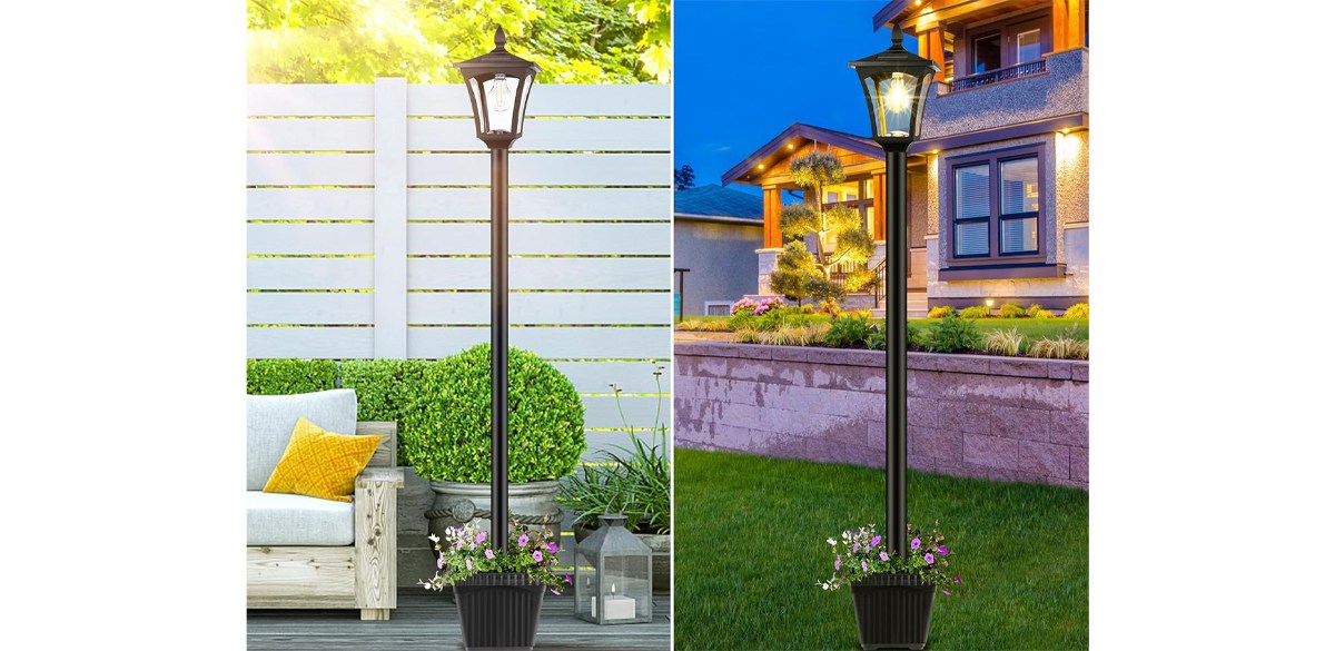 Derynome Solar Outdoor Light with Planter