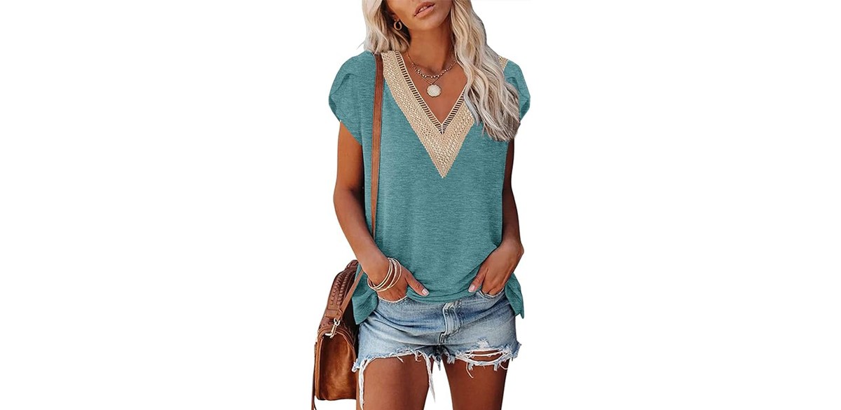 ETCYY Cap Sleeve Summer Tops for Women