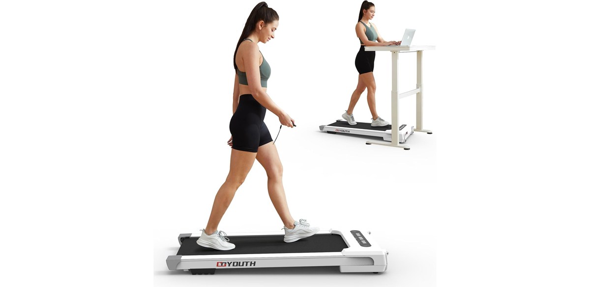 GOYOUTH 2-in-1 Under-Desk Electric Treadmill 