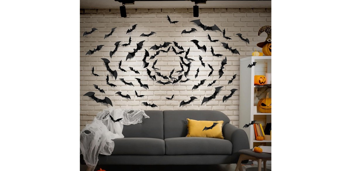 Halloween Bats Wall Decor 100pcs Bats Wall Decals