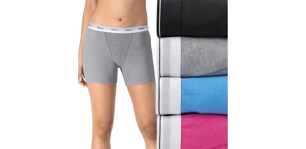 Hanes Women's Mid Thigh Boxer Brief Pack